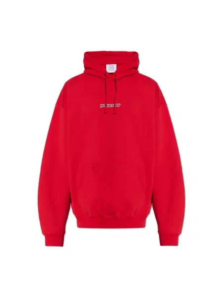 Bluza z kapturem Vetements z kapturem czerwona