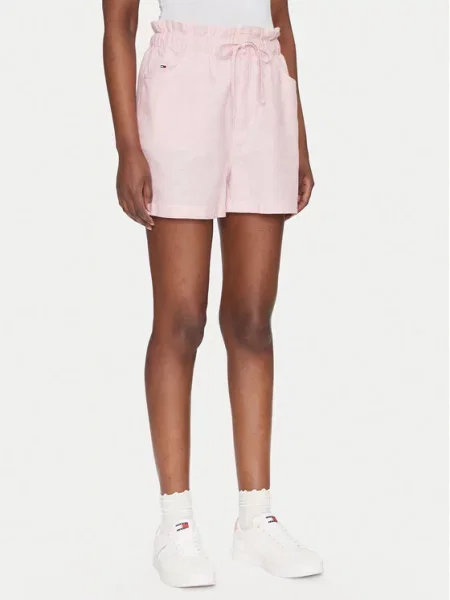 Kratke hlače iz tkanine Tommy Jeans roza