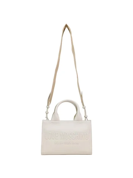 Geantă LOVE MOSCHINO Écru alb