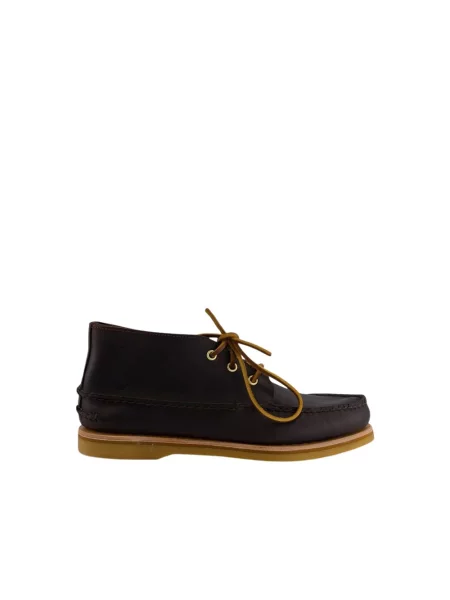 Botki Timberland sznurowane skórzane brązowe