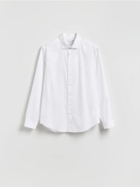 Reserved Cămașă slim fit din egiptean alb