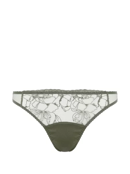 Chiloți tanga Fleur Of England cu model floral verde