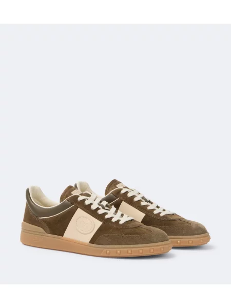 Sneakerși Valentino Garavani din piele de căprioară verde