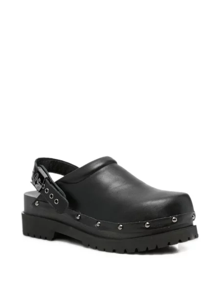 Papuci tip mules Scholl cu tepi negru