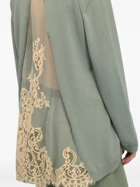 Cardigan Semicouture din dantelă verde