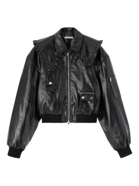 Geacă Ganni cu volane negru