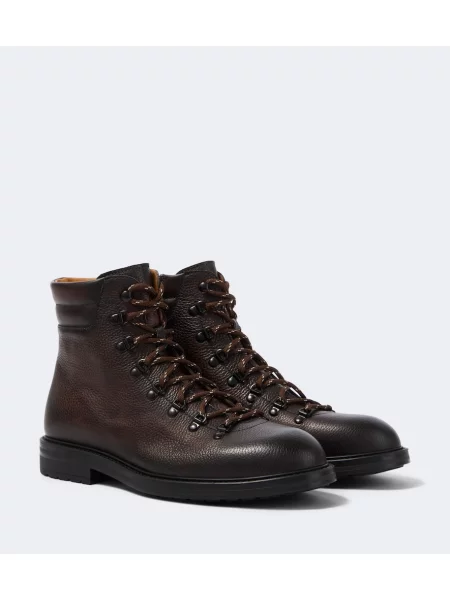 Botine Magnanni cu șireturi din piele maro