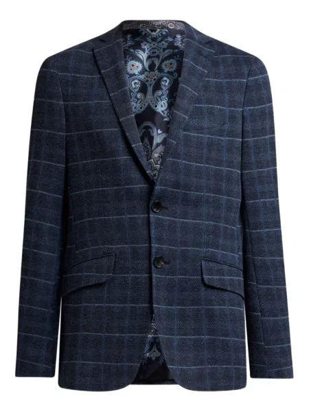 Geacă Etro în carouri albastru