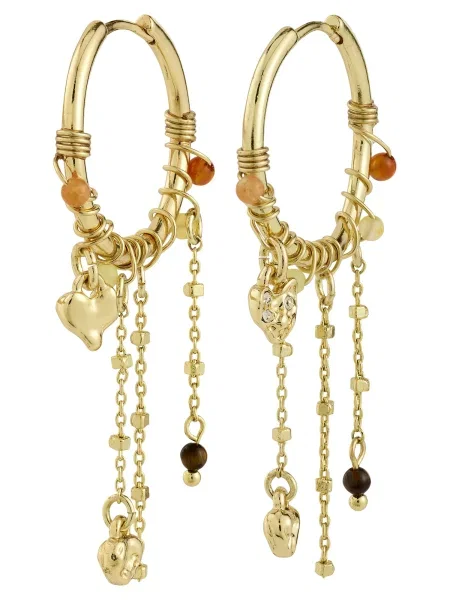 Pilgrim Uhani Mylan zlata / rdeča črna