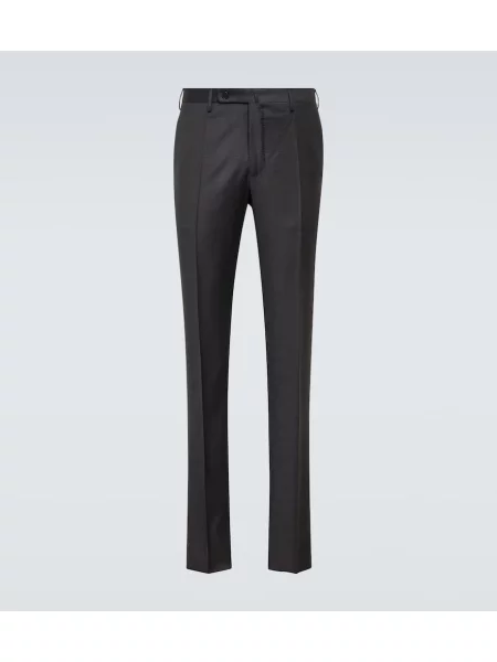 Volnene zožene hlače Incotex siva