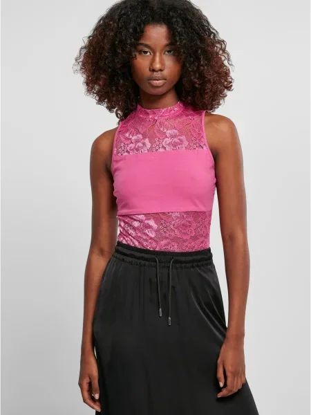 Боди Urban Classics с дантела виолетово