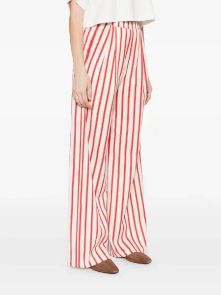 Pantaloni Forte_forte cu dungi alb