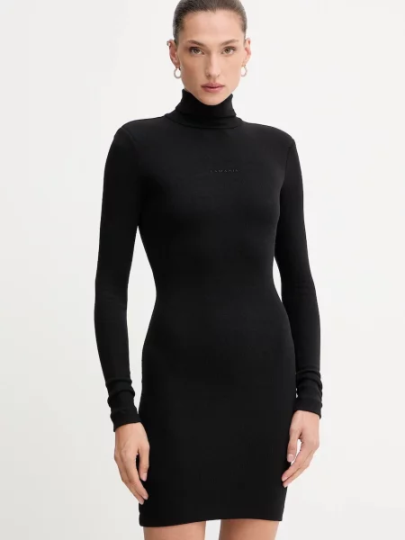 Рокля La Mania YOKO къса с кройка по тялото YOKO черно