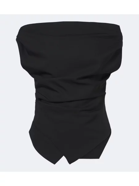 Top Róhe asimetric drapat negru