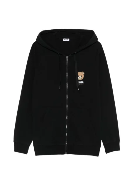 Kapucnis melegítő felső Moschino autogrammal fekete