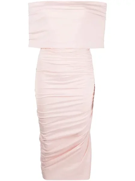 Midi rochie midi Philosophy Di Lorenzo Serafini cu volane de costum roz