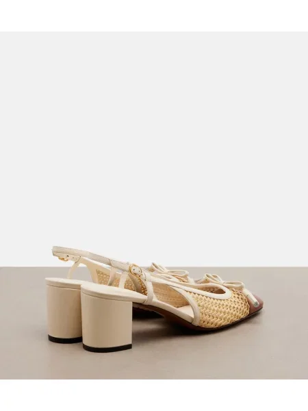 Pantofi cu toc Valentino Garavani din piele slingback bej