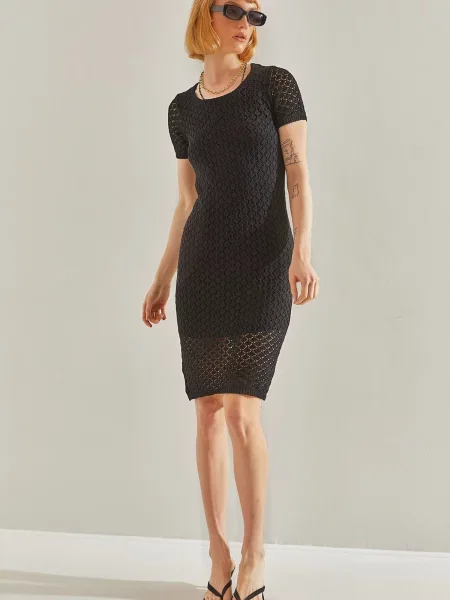 Bianco Lucci Rochie tricotat negru