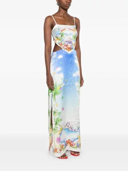 Rochie maxi Casablanca cu imagine alb