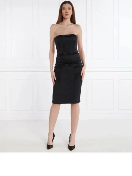 Elisabetta Franchi De satin rochie negru