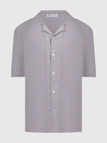 Меланжевый кардиган Brunello Cucinelli серый