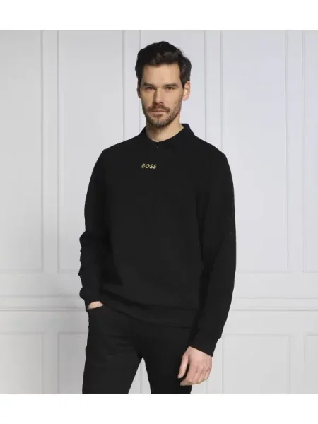 BOSS GREEN Tenisz póló Pirax Gold 01 | Relaxed fit fekete