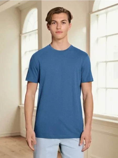 Sinsay koszulka z krótkim rękawem niebieski