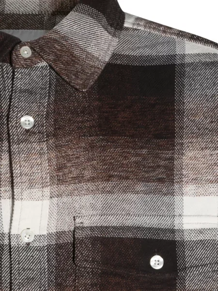 Карирана риза Carhartt Wip с принт кафяво
