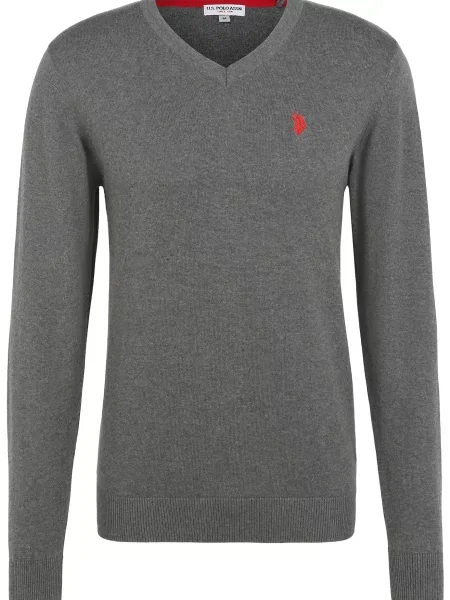 U.S. POLO ASSN. Pulover temno / neonsko oranžna siva