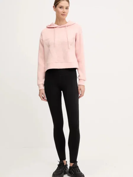 Guess bluza NEW ALISA z kapturem z nadrukiem różowy