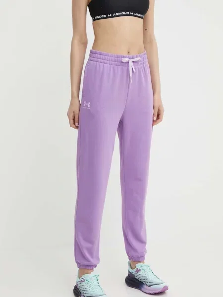 Hlače za vadbo Under Armour Rival vijolična