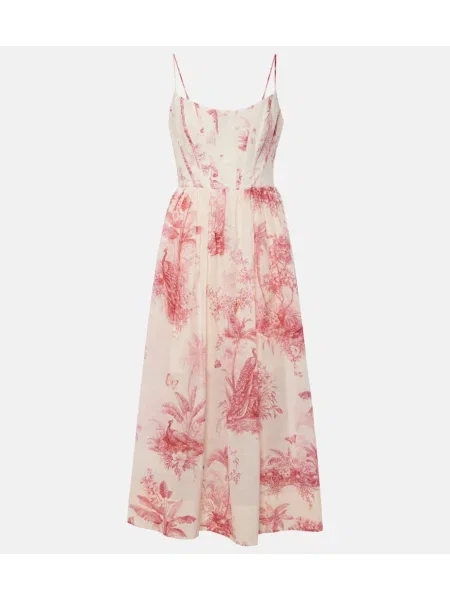 Rochie Zimmermann cu model floral de costum alb