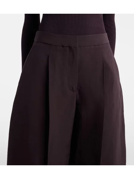 Pantaloni Alaïa din poplin violet