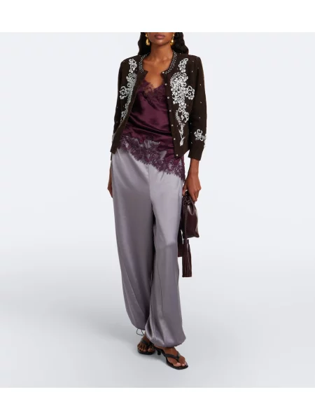 Pantaloni Jacques Wei din satin gri