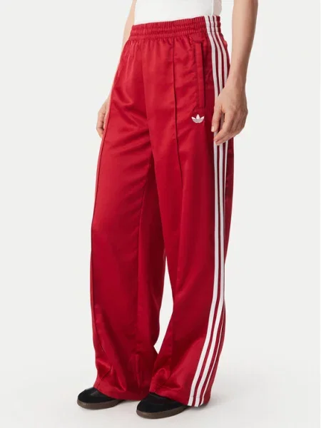 Adidas Pantaloni trening Satin Sst Loose Trackpant roșu