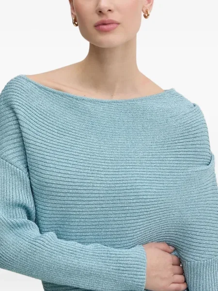 Rochie mini Never Fully Dressed cu decolteu barcă de costum albastru