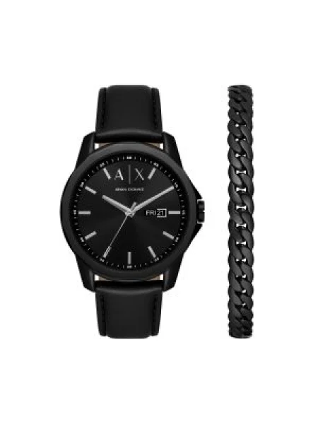 Armani Exchange karóra és karkötő fekete férfi