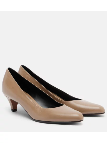 Pantofi cu toc The Row din piele maro