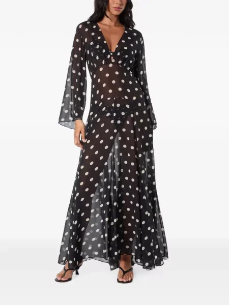 Rochie maxi Nicholas cu decolteu în V negru