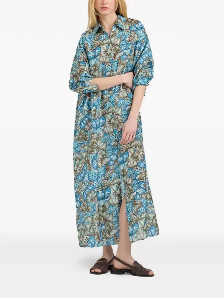Rochie midi Momoni de mătase albastru