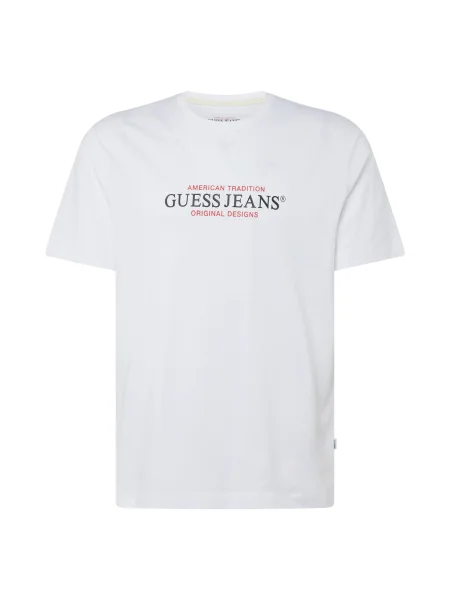 GUESS JEANS Tricou roșu / negru alb
