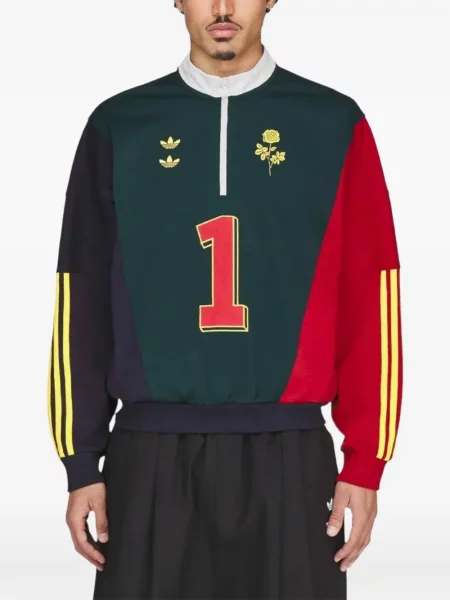 Hanorac Adidas din jacard alb