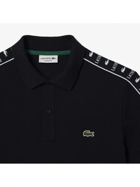 Lacoste Polo O Regularnym Kroju Z Nadrukiem czarny