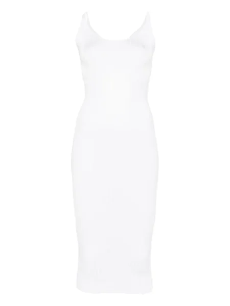 Rochie midi Mugler până la genunchi de costum alb