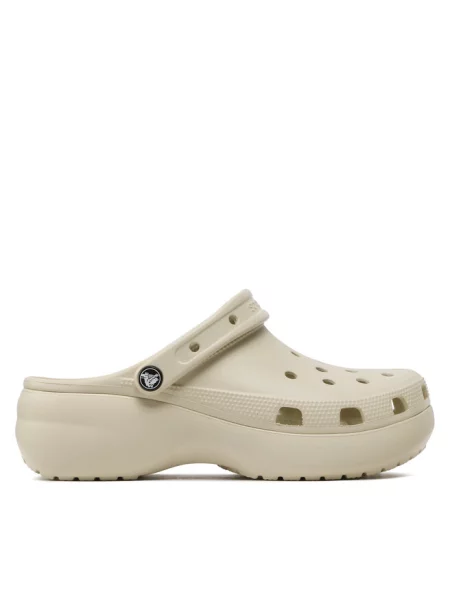Klapki Crocs beżowe