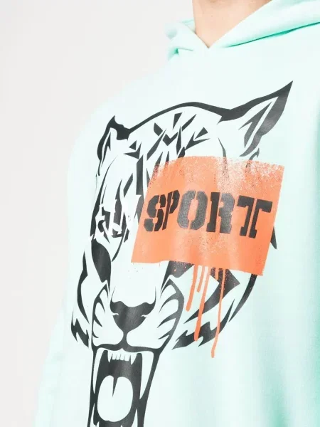 Hoodie Plein Sport με ρίγες τίγρη πράσινο