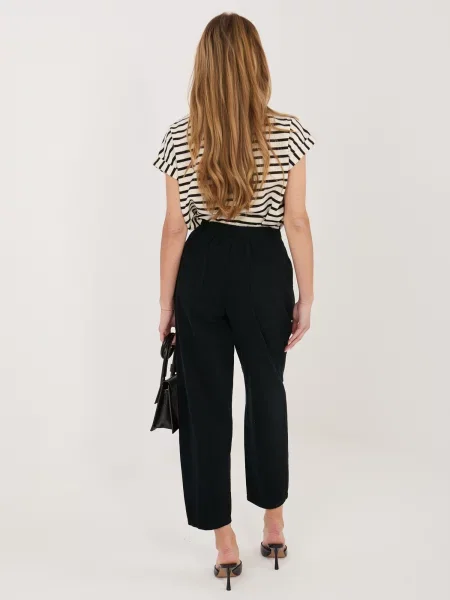 Pantaloni Rue Paris de catifea negru