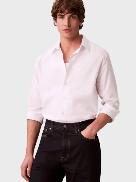 Жаккардовая рубашка Calvin Klein белая