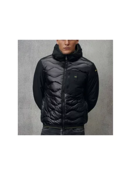 Kurtka puchowa z naszywką z logo model „ALBERT” Blauer czarna