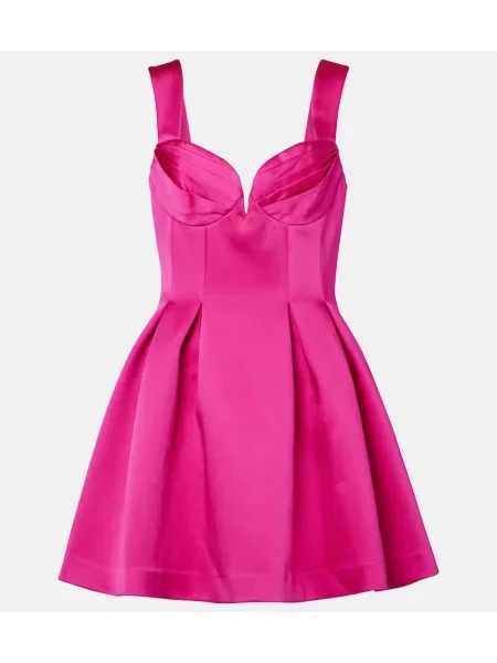 Rochie Rebecca Vallance din satin plisată roz